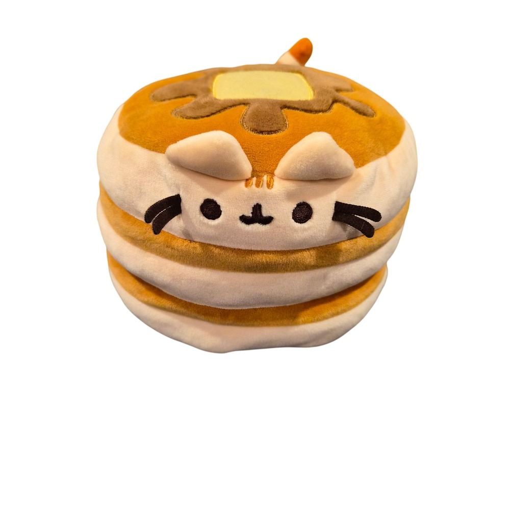 Gund Pusheen Pancake Squisheen Plush Cat 6075634 Brown Tan Stacked 7 inch